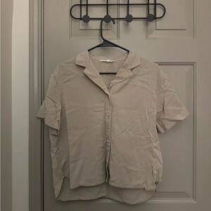 Beige Button-Up Shirt - hardly worn, but so comfy!